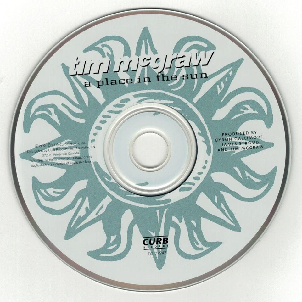 Tim McGraw – A Place In The Sun (CD disc) 1999 - Image 1 of 1