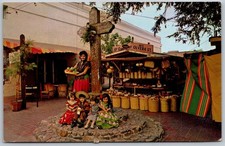 Postcard Los Angeles California CA Olvera Street Market 1960s Chrome