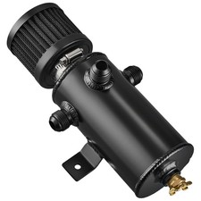 3-an10 Port Oil Catch Tank Can Baffled Breather Filter 750ml Reservoir Aluminum