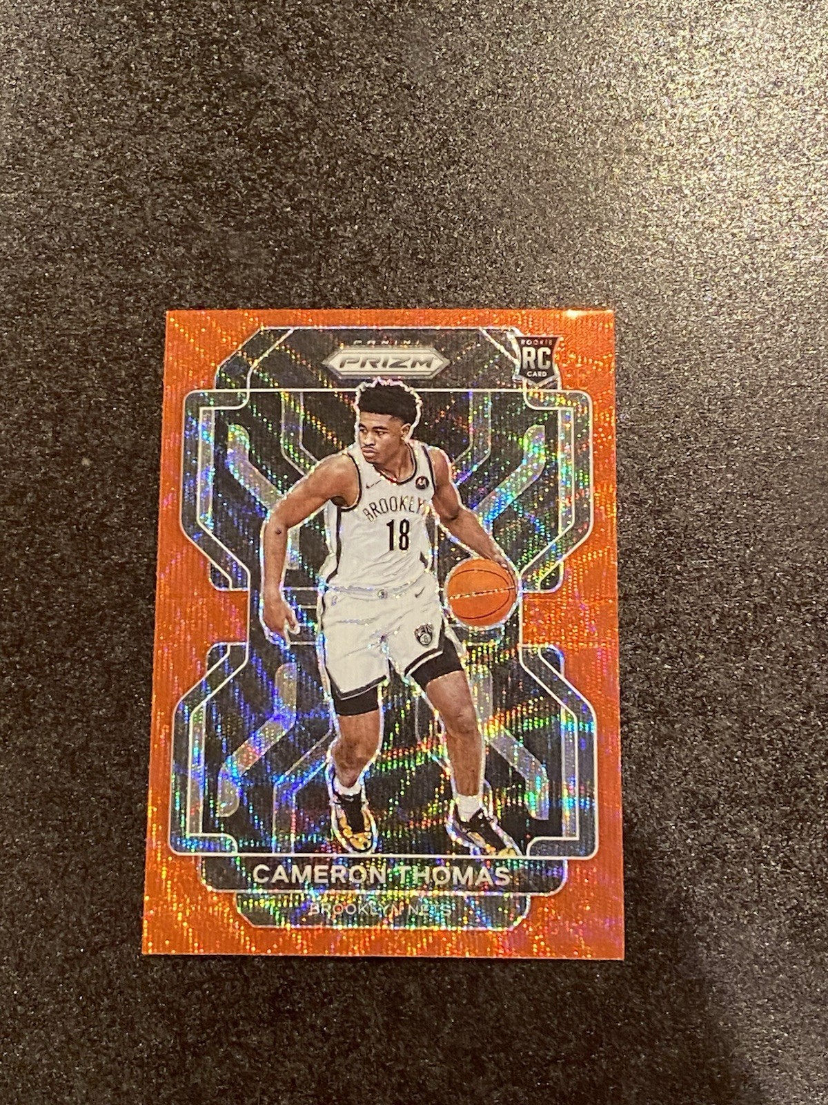 2021-22 Prizm Cameron Thomas RC Ruby / Red Wave Rookie #297 Nets PWE
