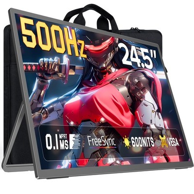 Eviciv 24.5'' 500Hz 1080P Portable Gaming Monitor VESA Mount DP1.4 & HDMI & USB-C
