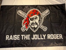 Pittsburgh Pirates RAISE THE JOLLY ROGER/FAMALEE   3'x5' Official 2 Sided Flag
