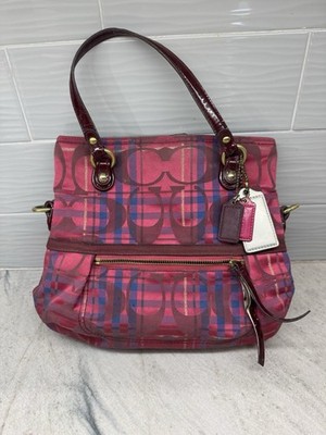 Vintage Y2K COACH Signature Plaid Logo Shoulder Bag