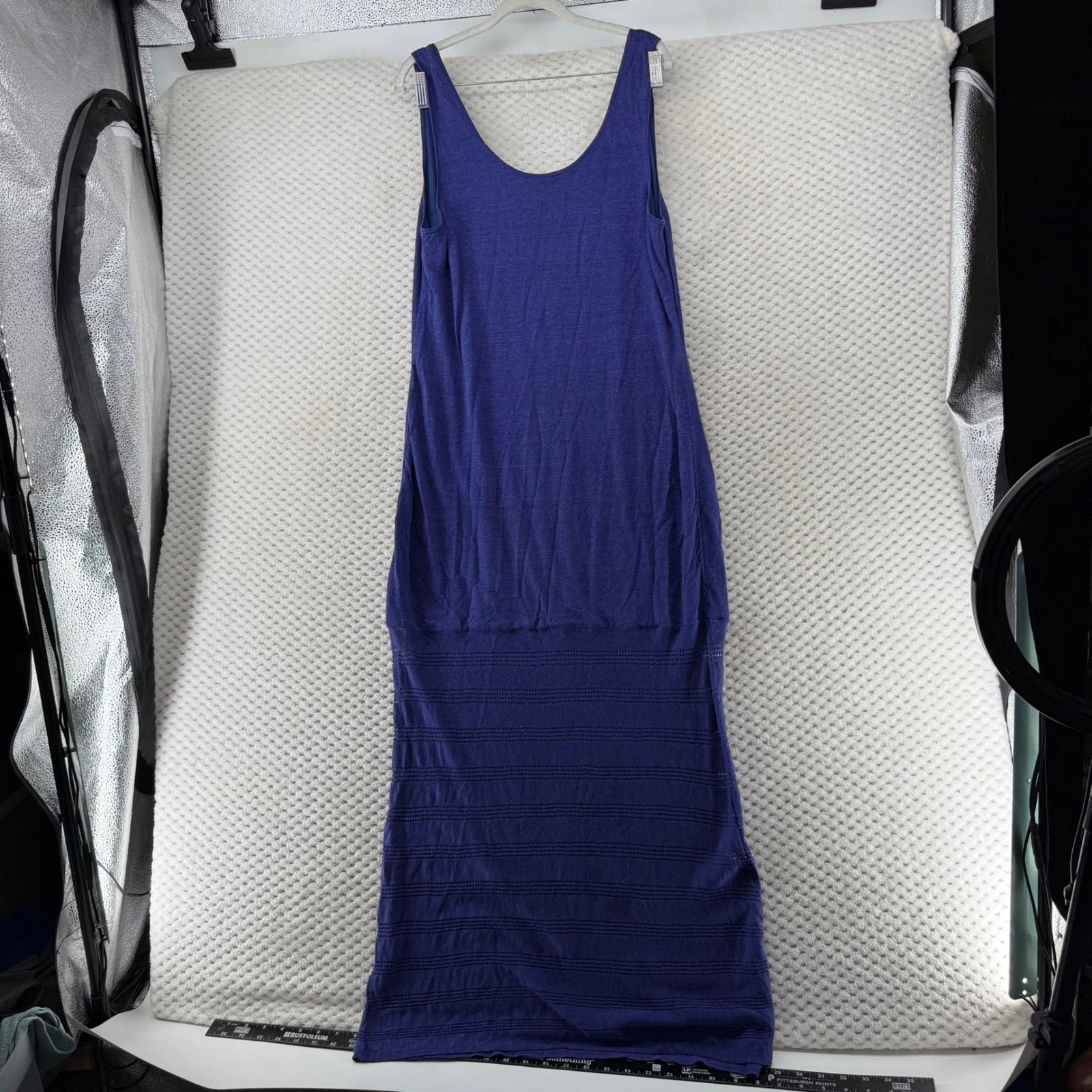 UNDERCOVER Maxi abito Victoria's Secret maglia senza maniche casual blu misto lino spiaggia XL