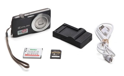 CASIO Exilim EX-S200 14.1 MP 4X Digital Camera W/Battery,  & Charger, SD Card