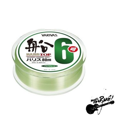 VARIVAS Hard Top Boat Line Fluorocarbon 80m Size 6 Aqua Green