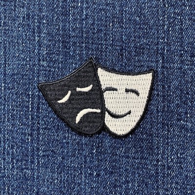 Comedy Tragedy Applique Patch - Embroidered Drama Theater Performing Arts Badge