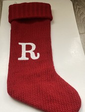MONOGRAM LETTER "R  RED/WHITE KNIT XMAS STOCKING 19  Wondershop Target