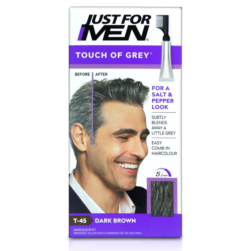 Just For Men Touch of Grey Hair Dye Dark Brown T-45 Subtle Grey Coverage - Image 7