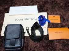 Louis Vuitton Monogram Leather Shoulder Bag Black M81321 Used