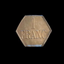 Wertmarke Notgeld Jeton necessite 1 Franc forges et clouteries des ardennes rar