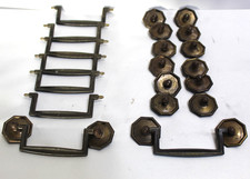Vintage Brass Cabinet Drawer Pull Handles Lot of 8 3 1/2" Center to Center