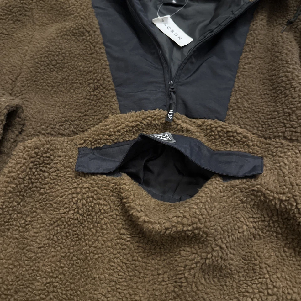 Новый с Ярлыками HUF тройной треугольник пуловер флис толстовка с капюшоном мужской коричневый XL - Изображение 4 из 4