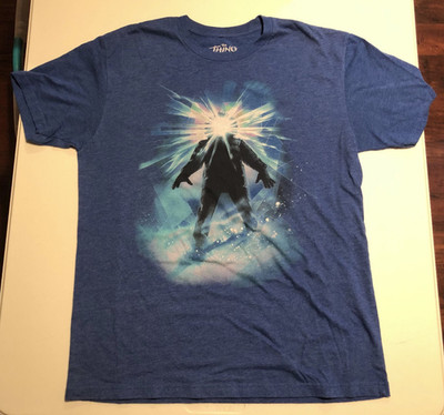 The Thing Drew Struzan graphic art size LG blue tshirt Fright Rags scifi horror
