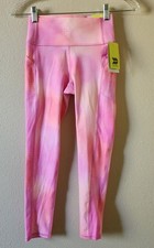 NEW GIRLS ALL IN MOTION PINK POCKET ATHLETIC LEGGINGS SIZE Medium 8