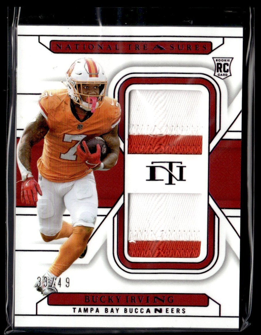 2024 National Treasures Football RC Dual Materials Purple Bucky Irving /49