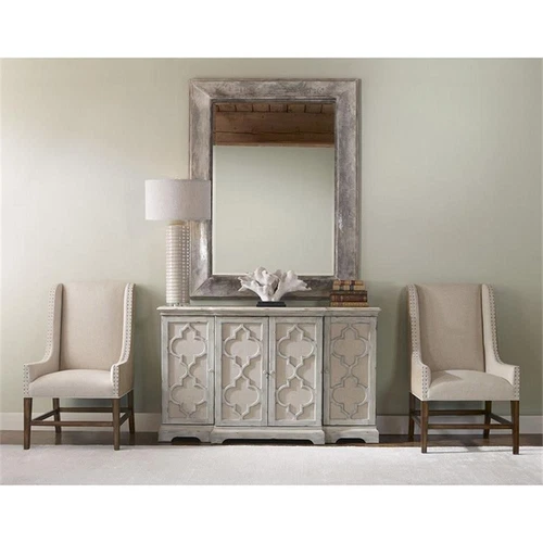 Uttermost Sophie 4-Door Transitional Wood Cabinet in Weathered Gray/Light Tan - Picture 7 of 12