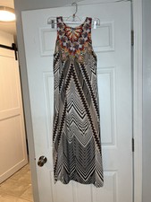 Anthropologie HD in Paris Solstice Silk Midi Mandala Tribal Dress - size 10