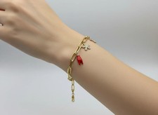 Bracciale in Argento 925 con Charms Corna, stella, fiore