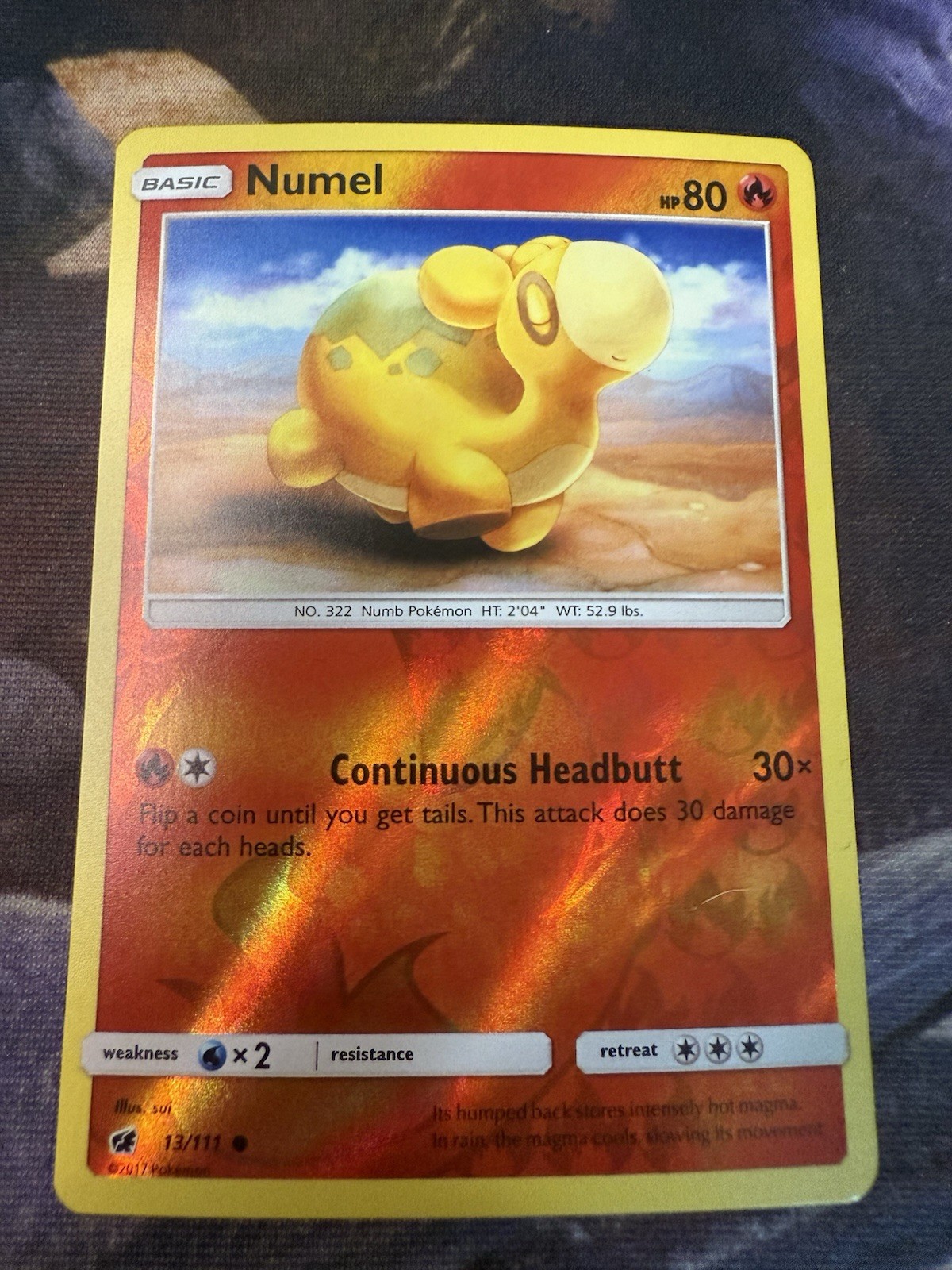 Numel - 13/111 SM Crimson Invasion Pokemon Reverse Holo Foil Common 