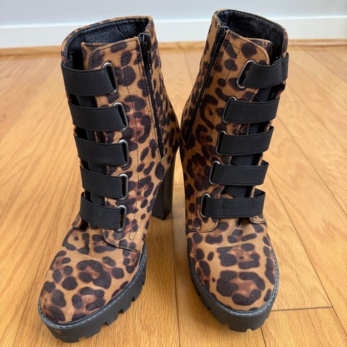 Brown Colorful Cheetah Print Men's Boots