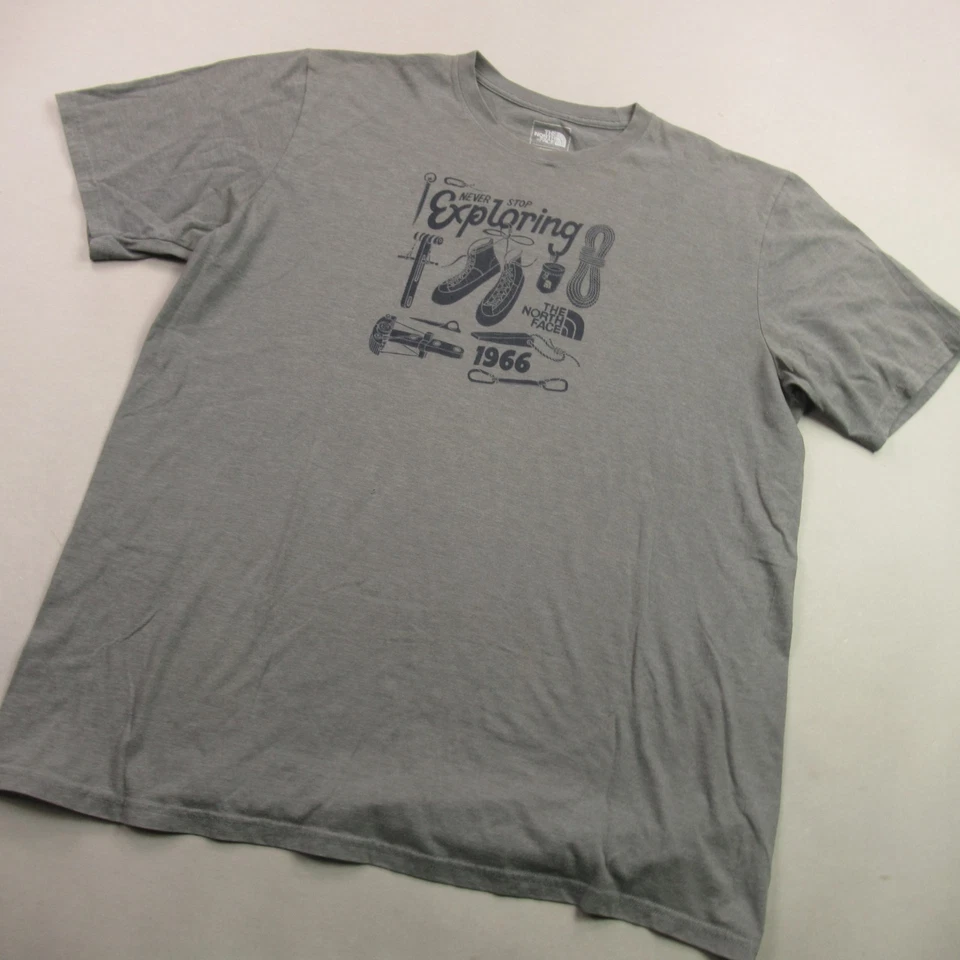 Camisa North Face Para Hombres XL Manga Corta Cuello Redondo Gris Ligera Informal Clásica Foto 2 de 4