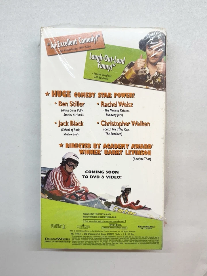 Envy VHS Screener Promo Sealed Jack Black Ben Stiller Comedy 2003 Foto 2 de 4
