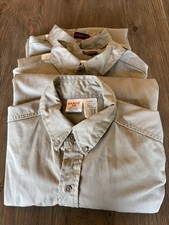 Lot Of 3 Rasco FR Work Shirts Sz XL-Long HRC2 Fire Resistant Tan Khaki FRB757