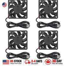 4pcs 6015 Fan 60x60x15mm DC 5V USB Brushless Ball Bearing Replacement Computer