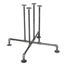 PIPE DECOR Industrial Kitchen Dining Table Base, 3/4 Inch Pipe, 30 Inch Heigh...