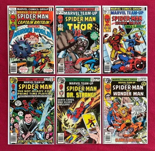 SPIDER-MAN•MARVEL TEAM-UP LOT OF 13 •1970s•w/Black Widow, 1st Arcade• VG/F - NM-