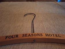 VINTAGE FOUR SEASONS LUXURY HOTEL WOODEN CLOTHES HANGER