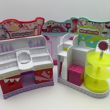 Lot Of 3 Shopkins Playsets Cupcake Queen Cafe Makeup Spot Shoe Dazzle