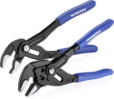 Workpro 2pc 7 Plier Wrench Groove Joint Plier Set Quick Adjustment Wide Opening