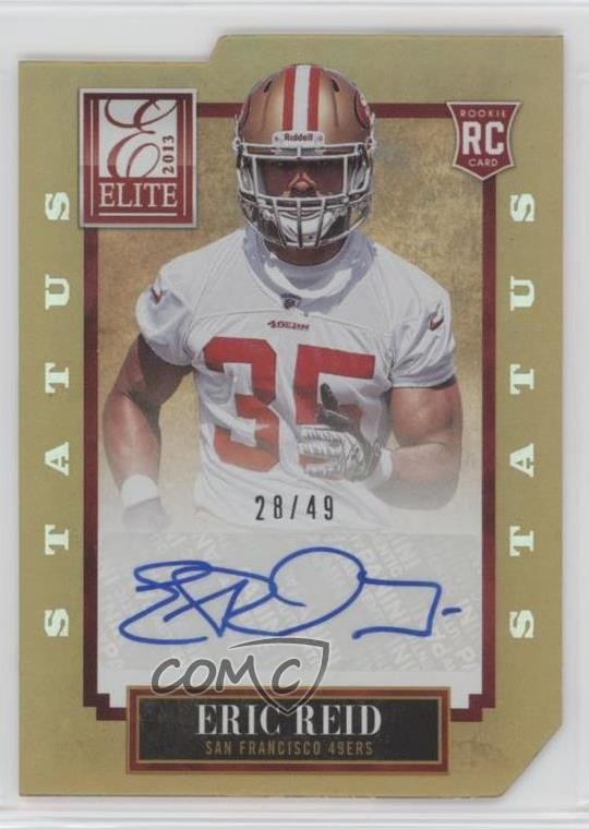 Eric Reid Panini Elite #133 Gold Status Die-Cut Autograph