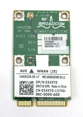 Dell (Broadcom BCM94750PCIEMC) DW710 Wireless GPS Receiver Modem Mini Card 34XT0