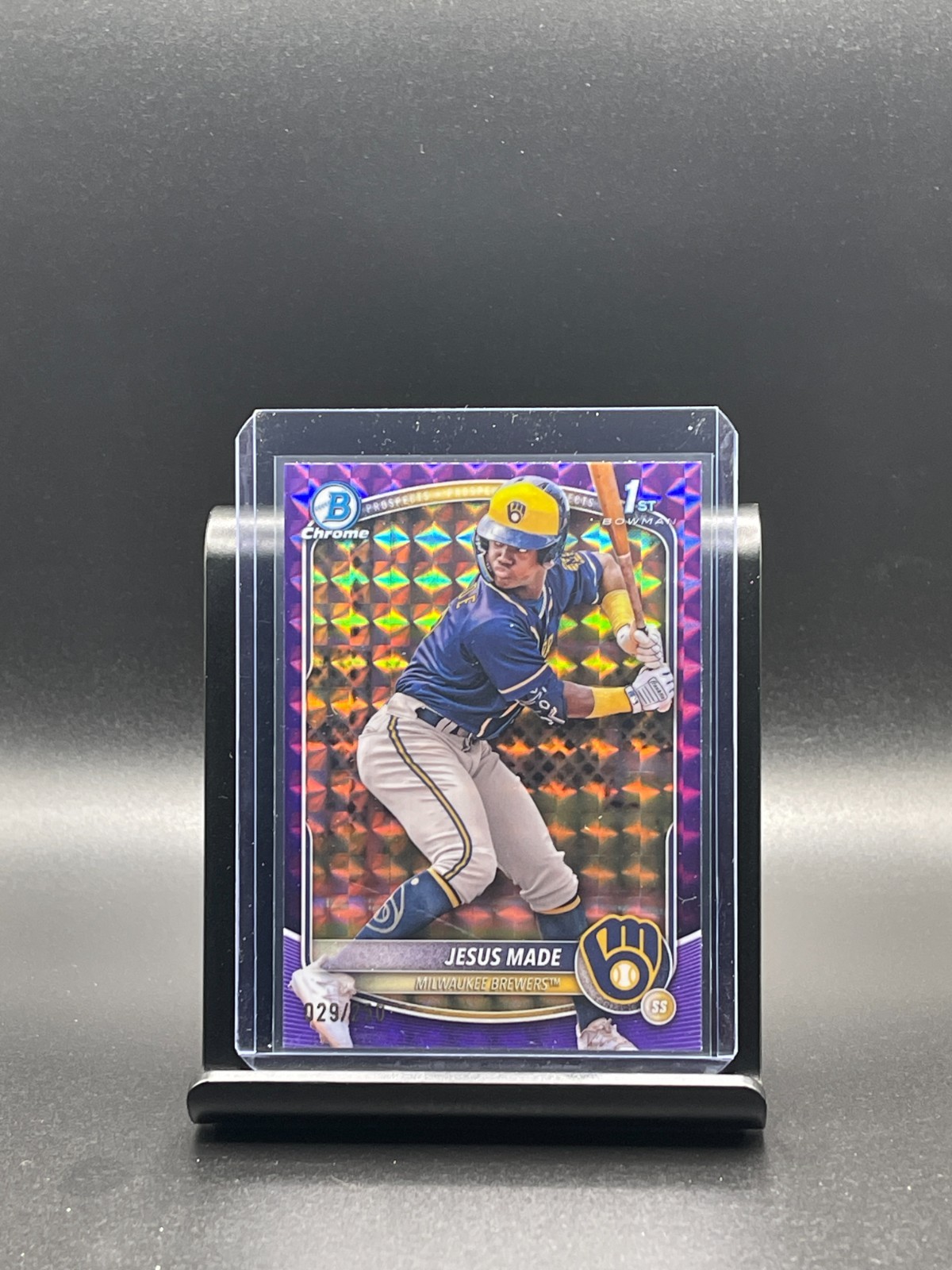 2025 Bowman 1st JESUS MADE /250 Purple Geometric Milwaukee Brewers