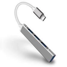 USB C Hub 4 Port Adapter Type C to USB 3.0 Splitter Aluminium MacBook iPad Pro