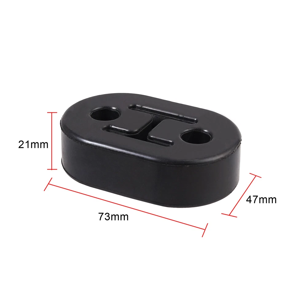 4X Soporte de goma para montaje en punta de tubo de escape de coche negro 2 orificios de repuesto Foto 3 de 4