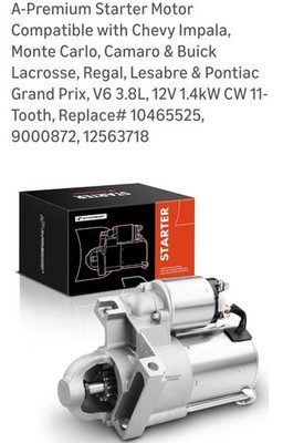 New GM Starter Multiple Applications Please Read List In Descriptions / Starter