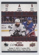 2017 Upper Deck Tim Hortons Collector's Series Game Day Action Brent Burns 0a0u