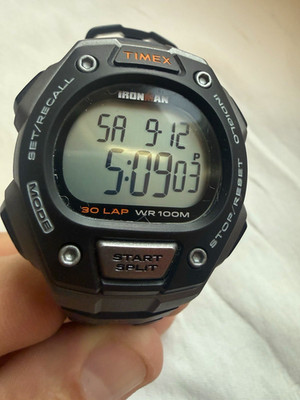 Timex Ironman 30-Lap Digital Indiglo Chronograph WR 100m Black/Gray