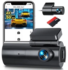 GKU 4K Front Rear Dash Cam Dual Camera 1080P WiFi Night Vision 170 Wide Angle