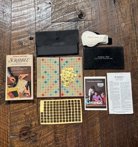 Vintage Scrabble Kreuzworträtsel Spiel Pocket Edition Reisegröße 1978 Top Zustand
