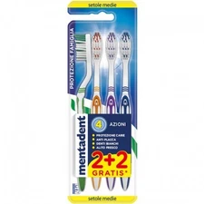 Family Protection Toothbrush Medium Bristles 2 + 2 Pieces