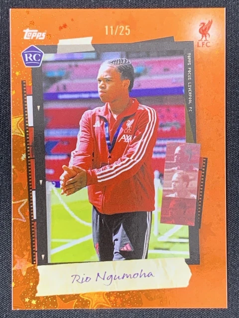 Rio Ngumoha 2025-26 Topps Focus Liverpool Fc Snap Shots Orange Stars RC /25 #7