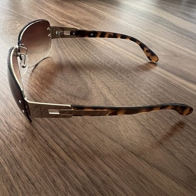 Y2K Rimless Shield Sunglasses Brown Gradient Lens Gold  display picture 2