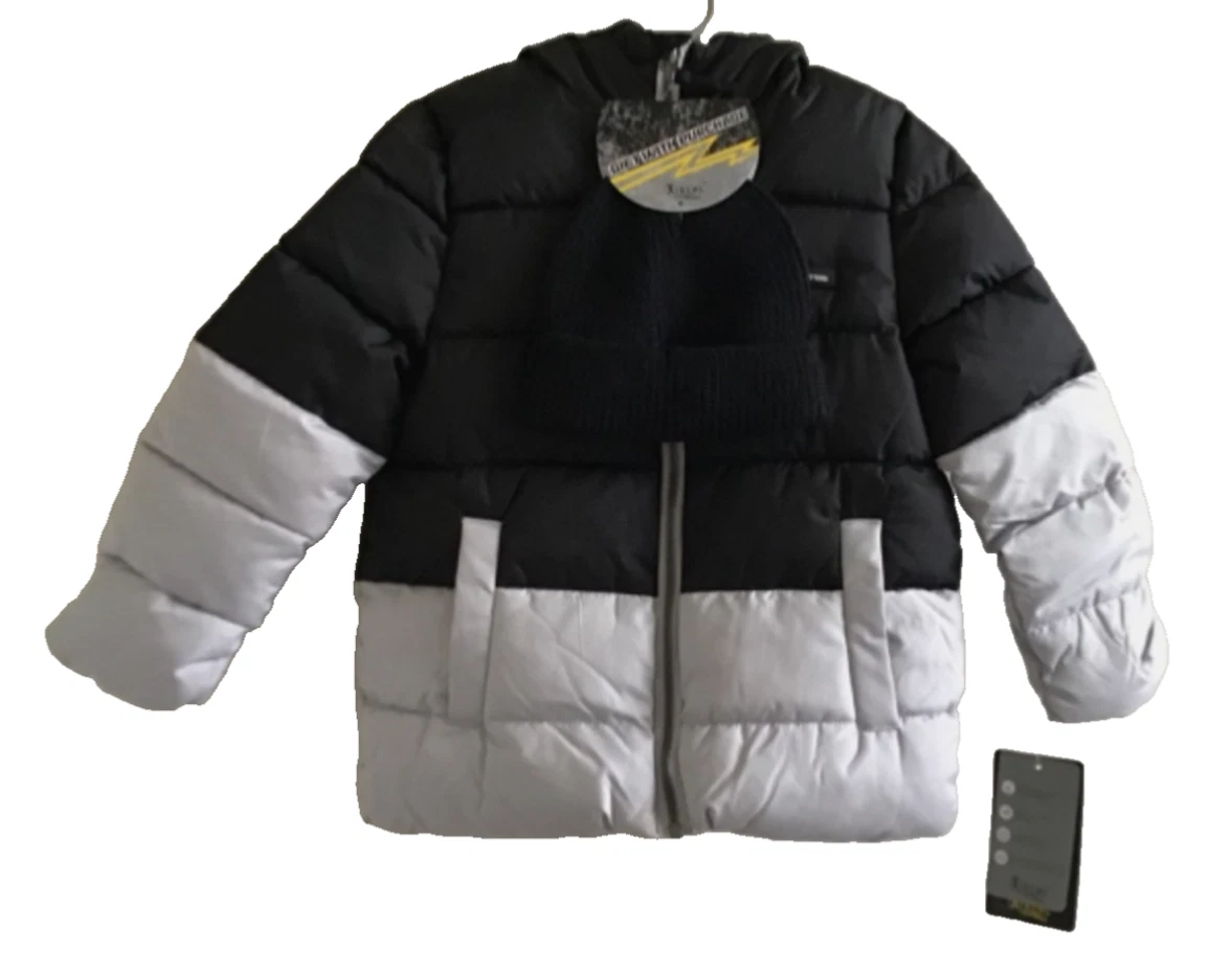Ixtreme Boy's Puffer Jacket w/ Beanie 5/6 Color Block Ripstop NEW