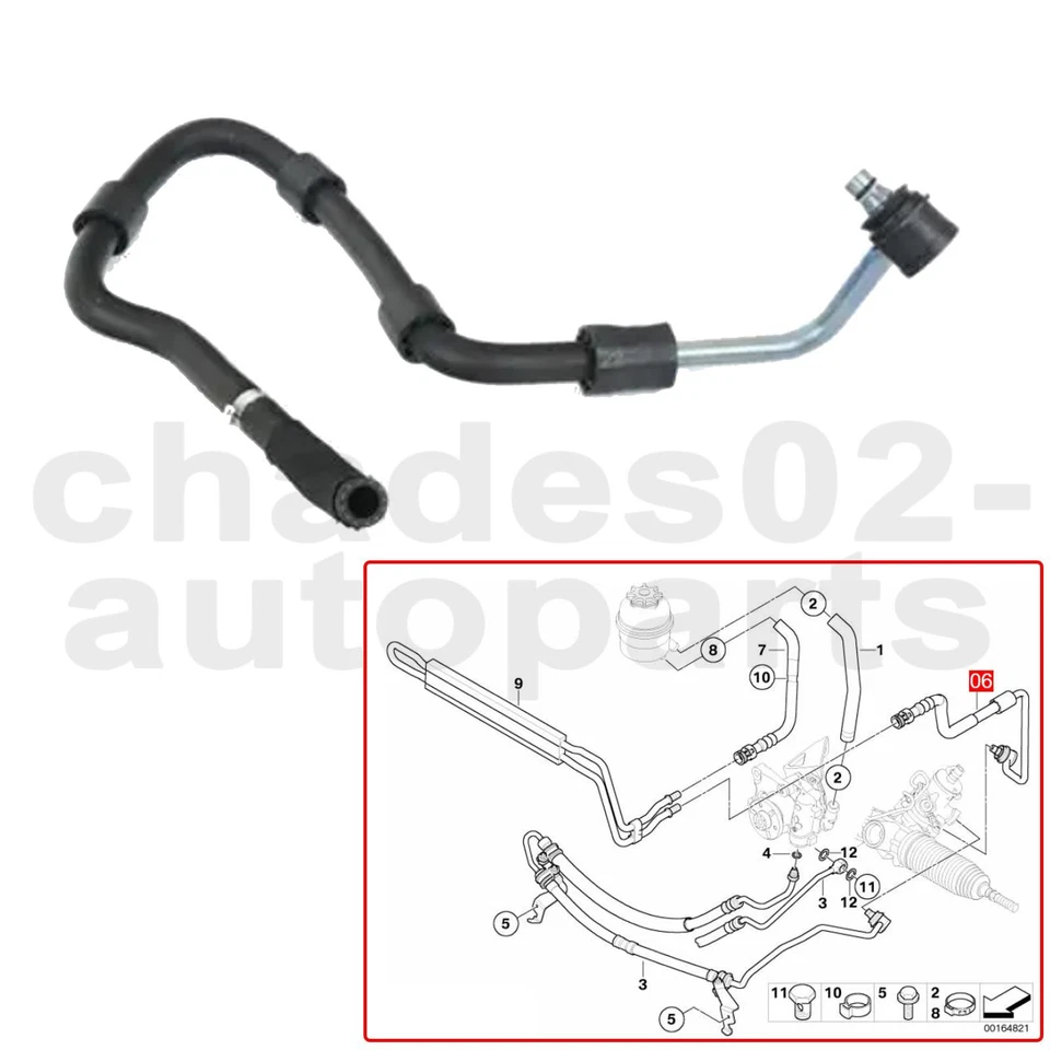 Power Steering Return Hose 32-41-3-450-551 For BMW X3 E83N XDrive25i XDrive30si - Image 2 of 2