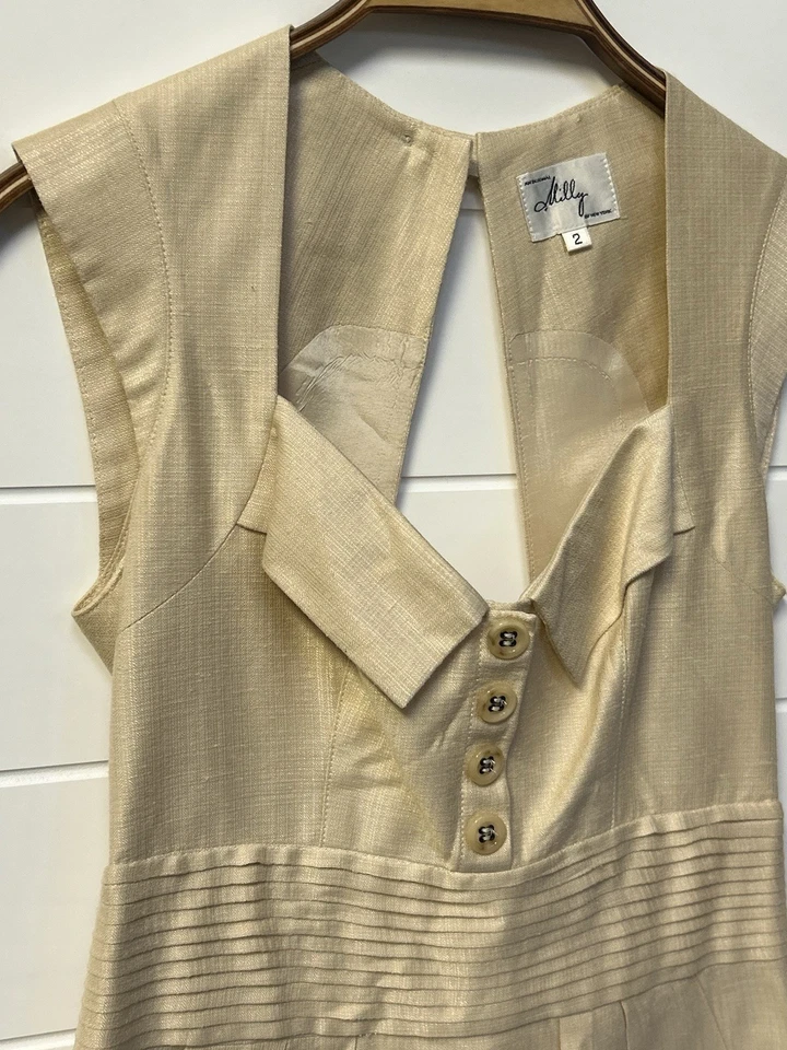 Vintage Milly of New York Dress Size 2 Mod Art To Wear Button Made in USA - Image 2 of 4